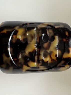 Tory Burch Tortoiseshell Resin Logo Cuff in Brown and Black